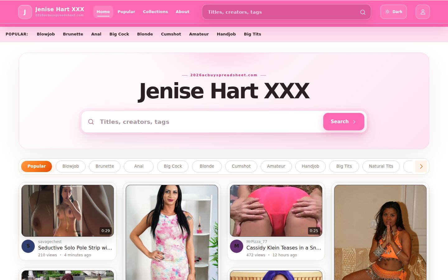 Jenise Hart XXX — PC homepage preview