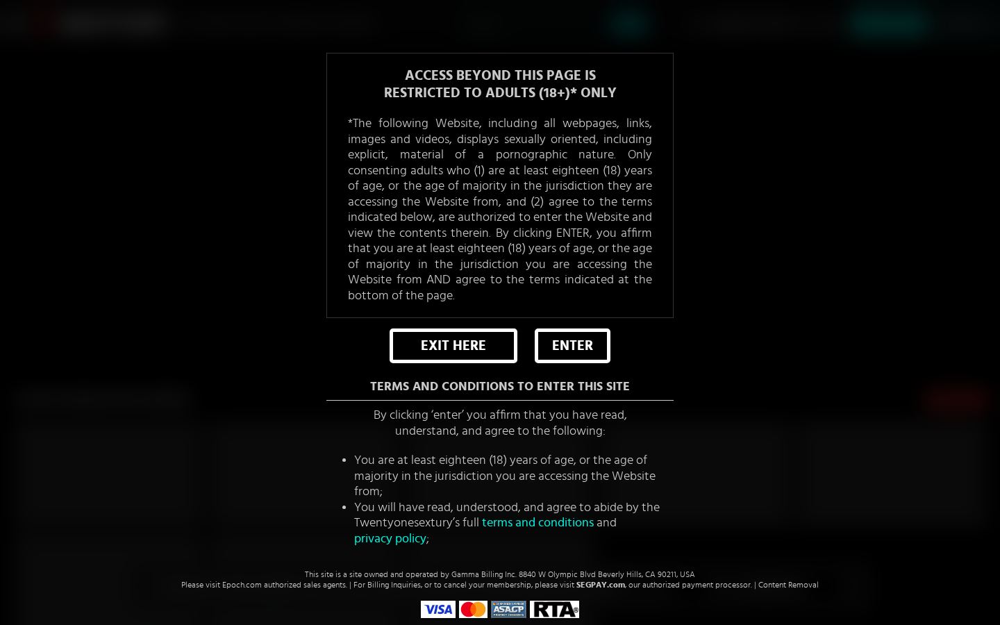 21Sextury — PC homepage preview