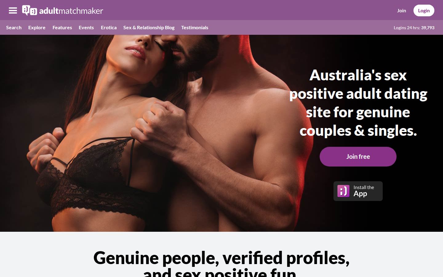 AdultMatchMaker — PC homepage preview
