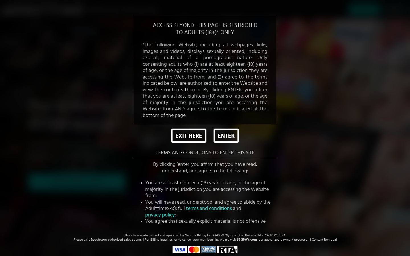 AdultTime — PC homepage preview