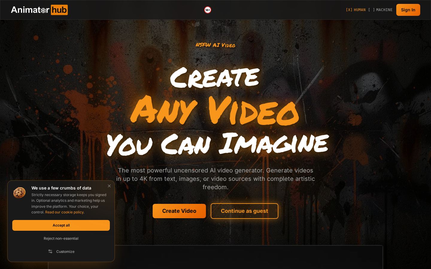 Animator Hub — PC homepage preview