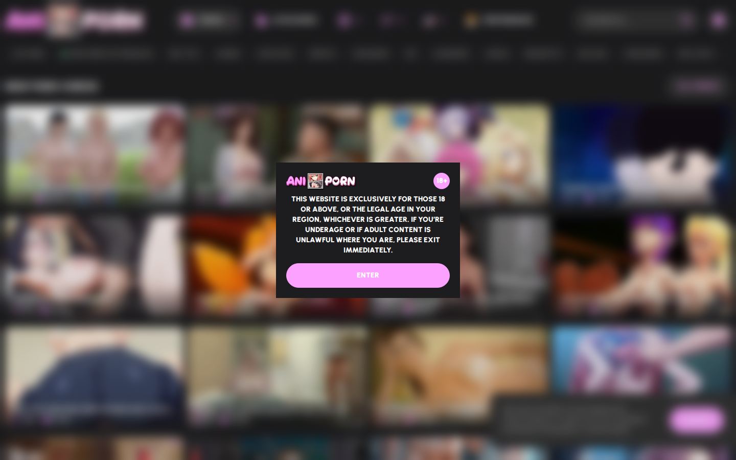 AniPorn — PC homepage preview