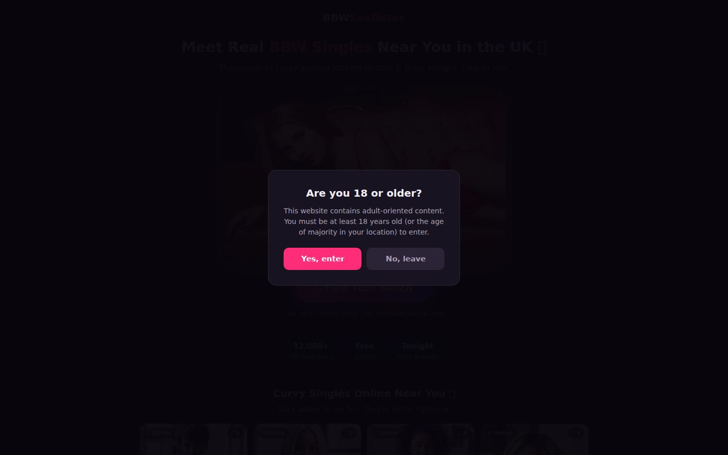 BBW Sex Dates — PC homepage preview