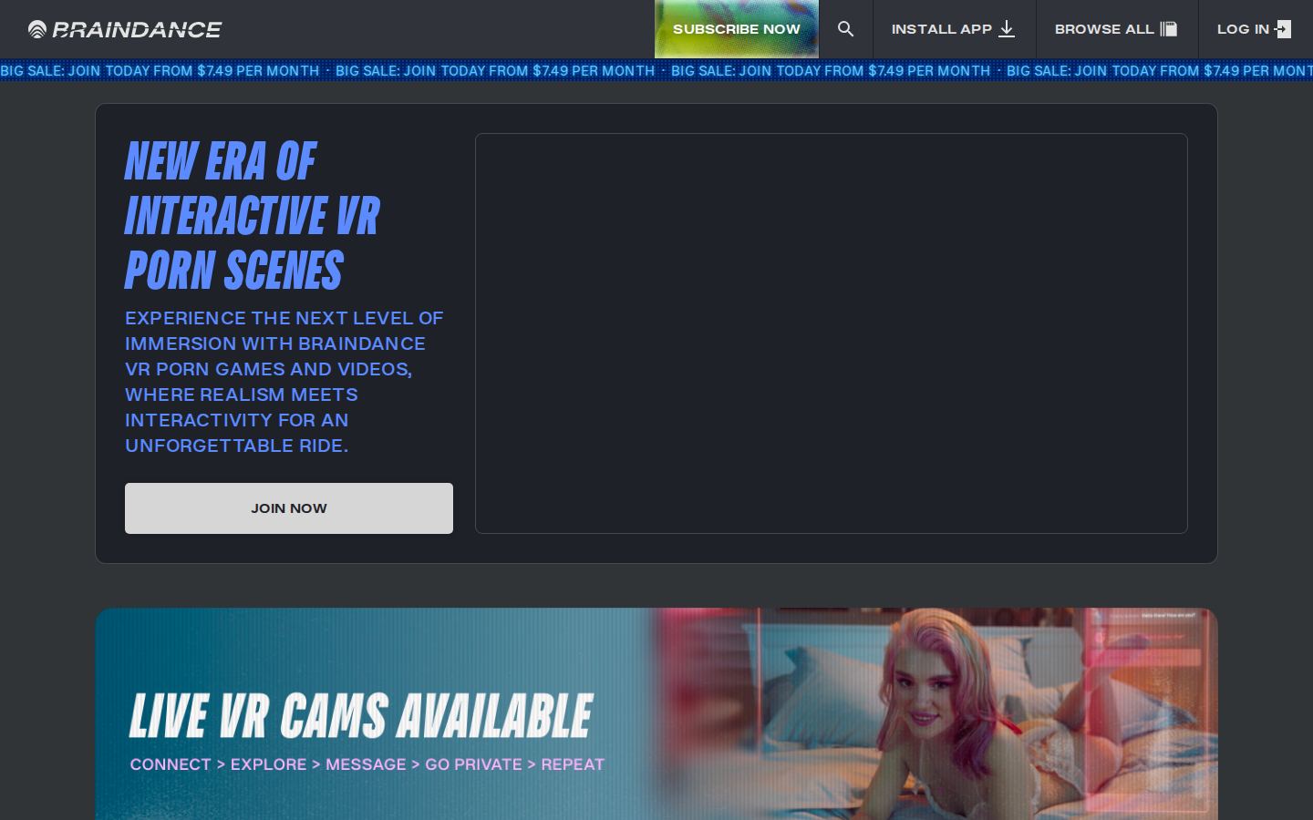 BrainDanceVR — PC homepage preview