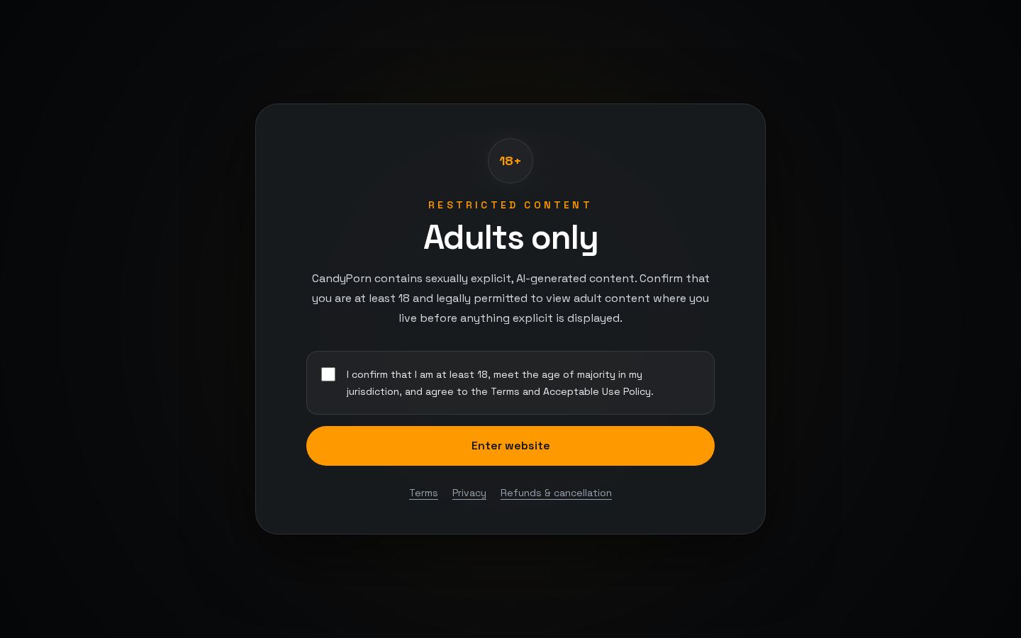 CandyPorn AI — PC homepage preview