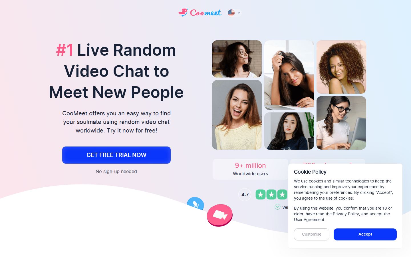 CooMeet — PC homepage preview