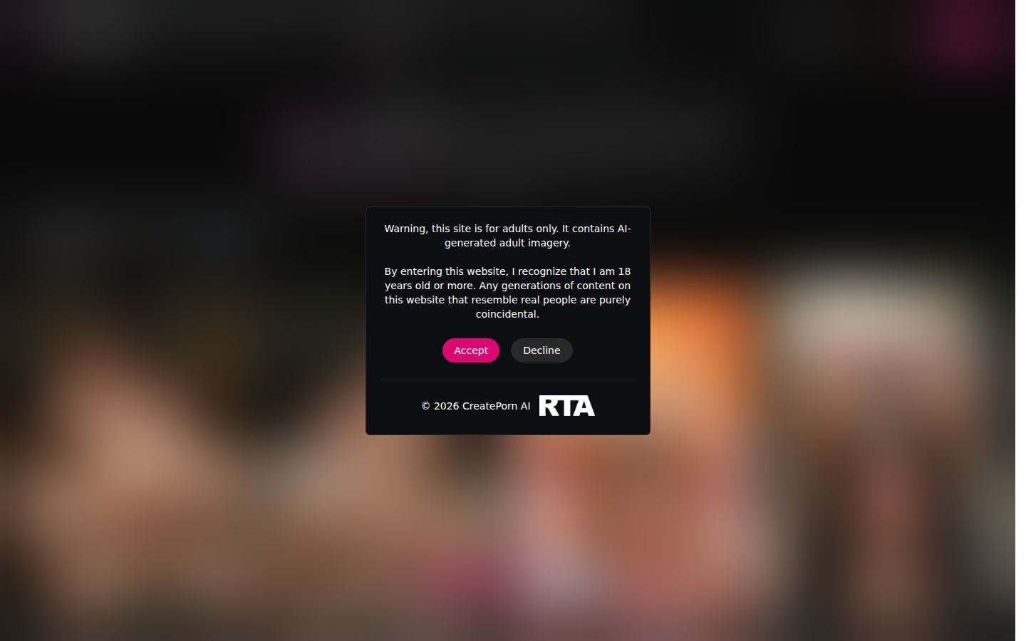 CreatePorn — PC homepage preview