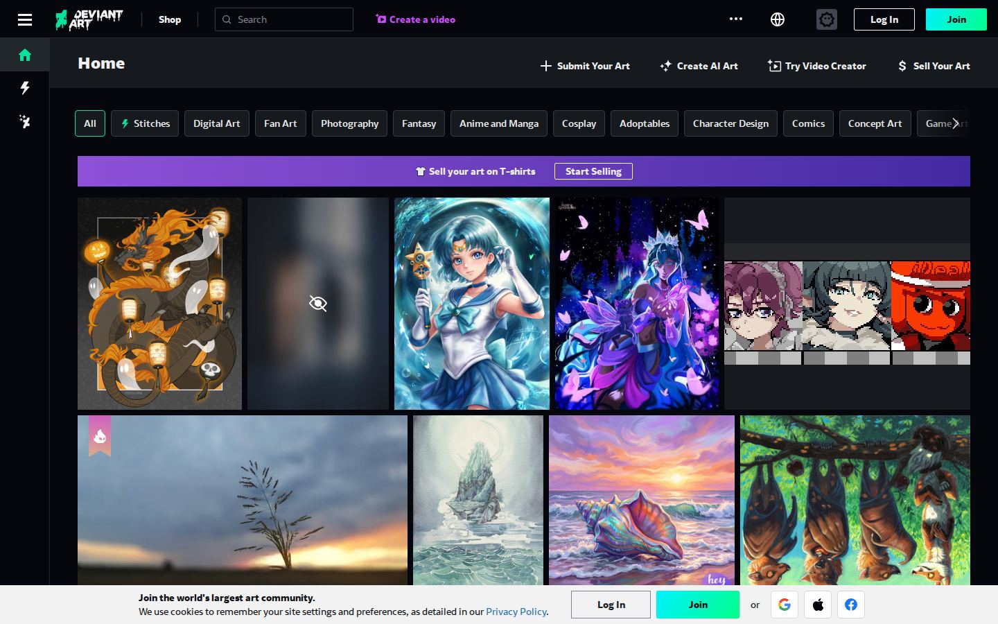 DeviantArt — PC homepage preview