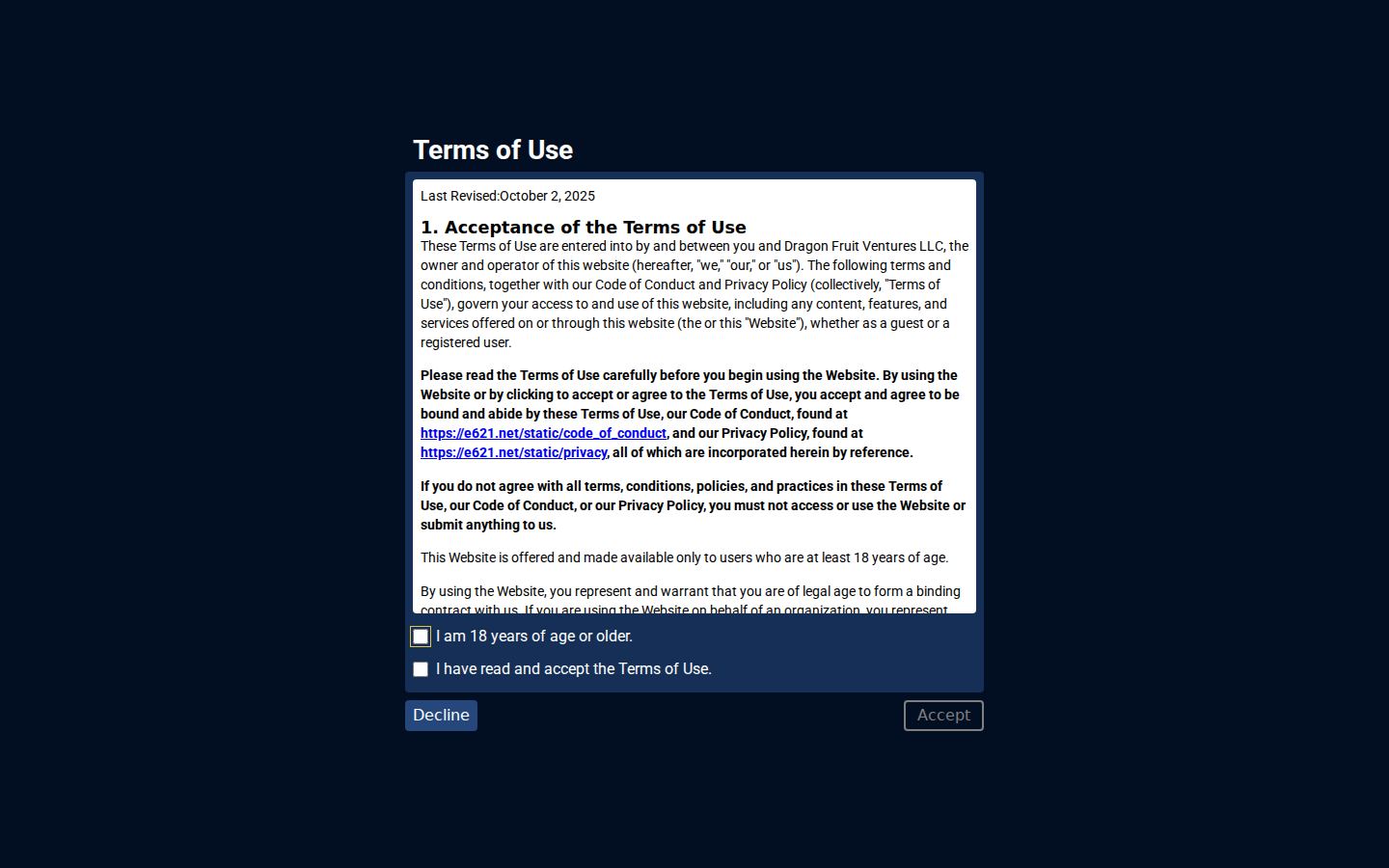 E621 — PC homepage preview