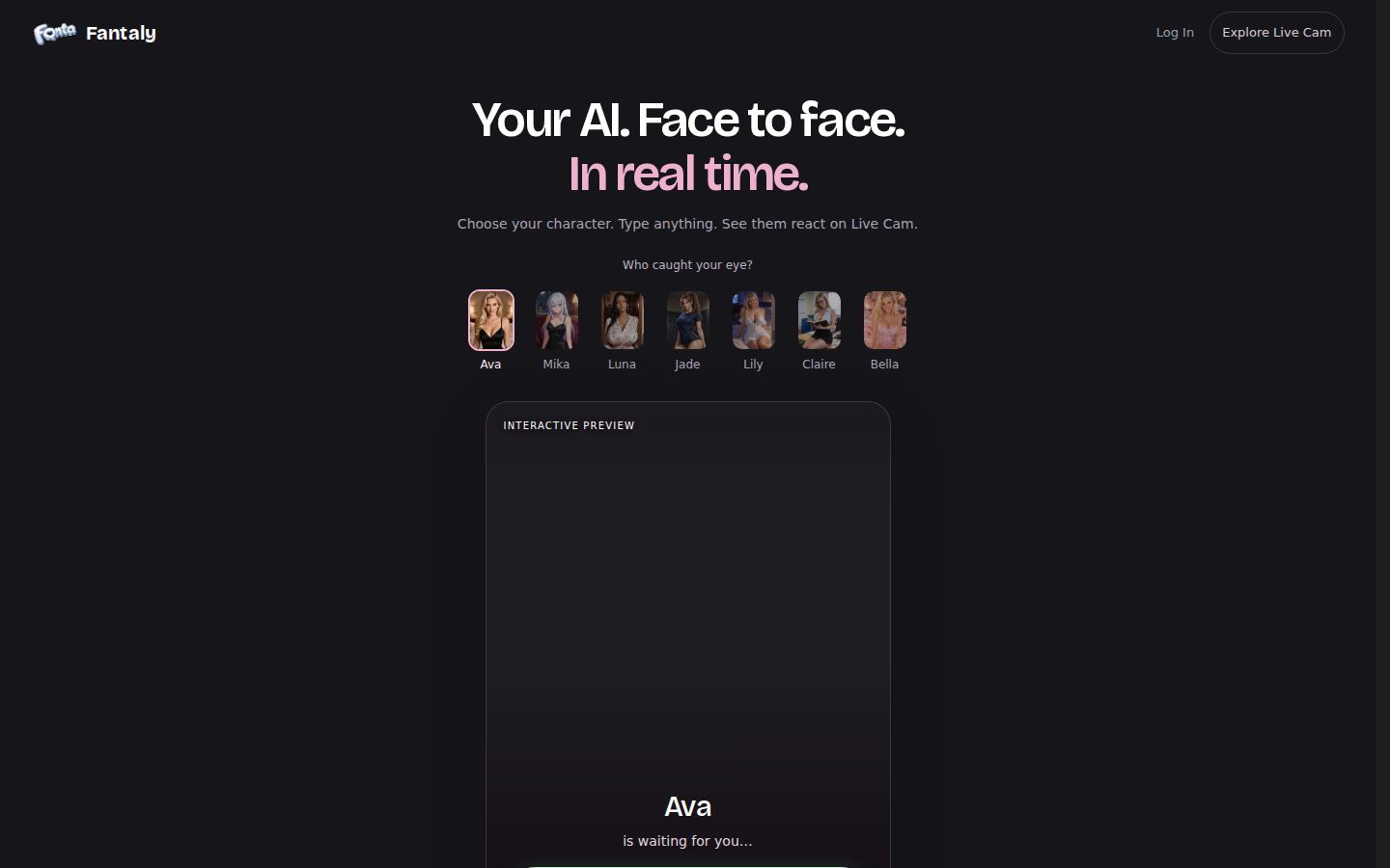 Fantaly AI — PC homepage preview