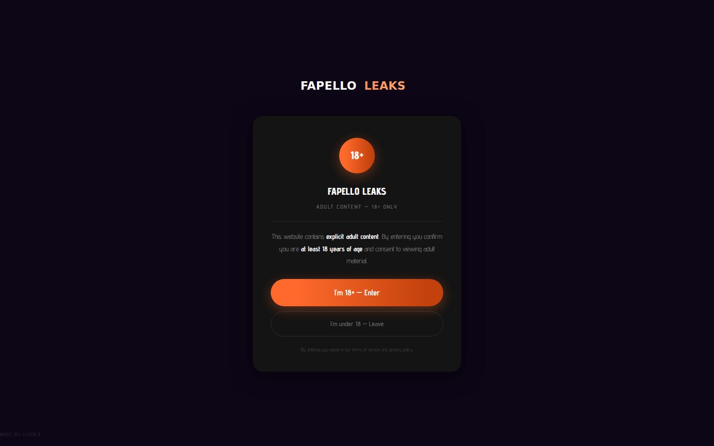 Fapello Leaks — PC homepage preview
