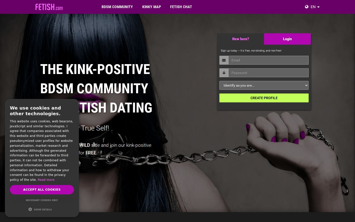 Fetish.com — PC homepage preview
