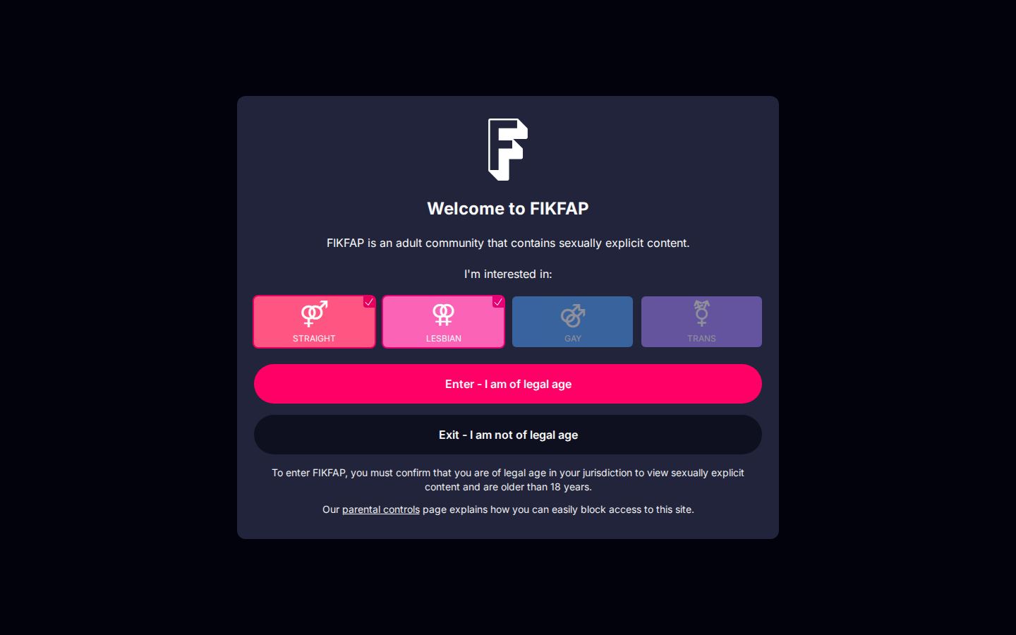 FikFap — PC homepage preview