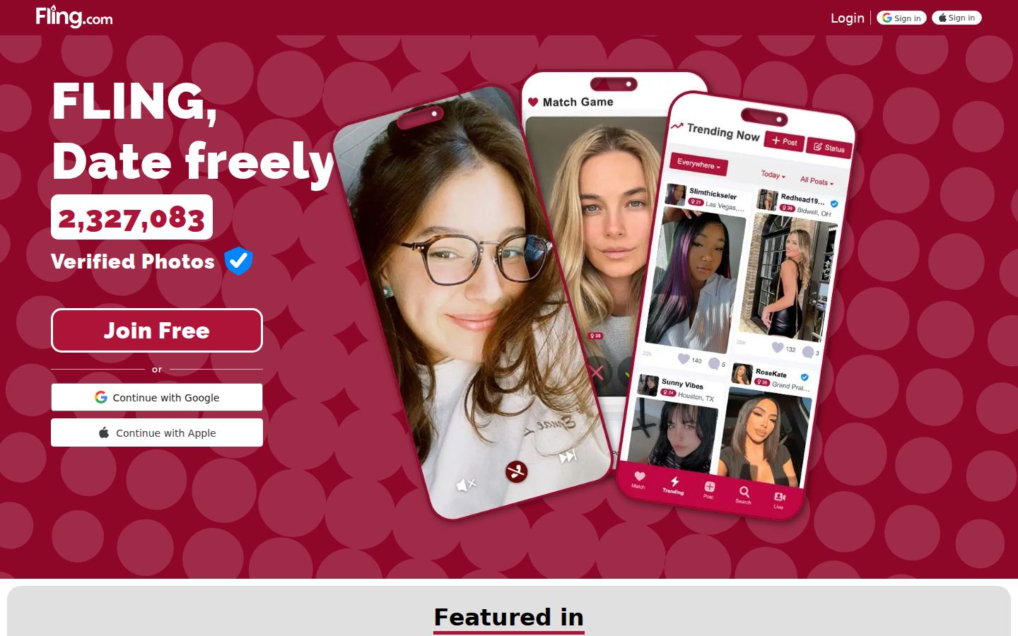 Fling.com — PC homepage preview