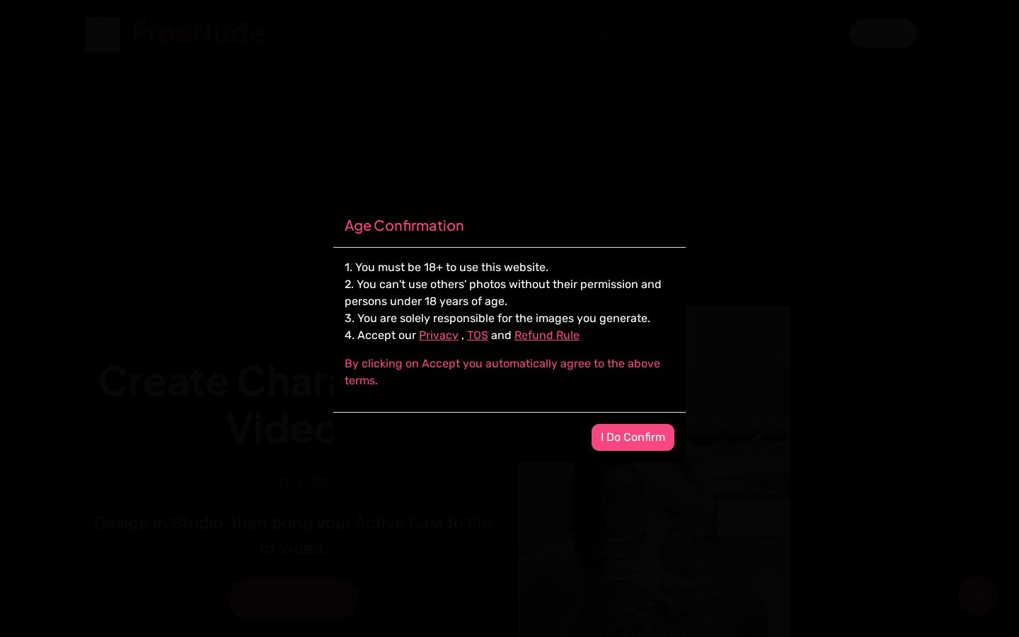 FreeNude — PC homepage preview