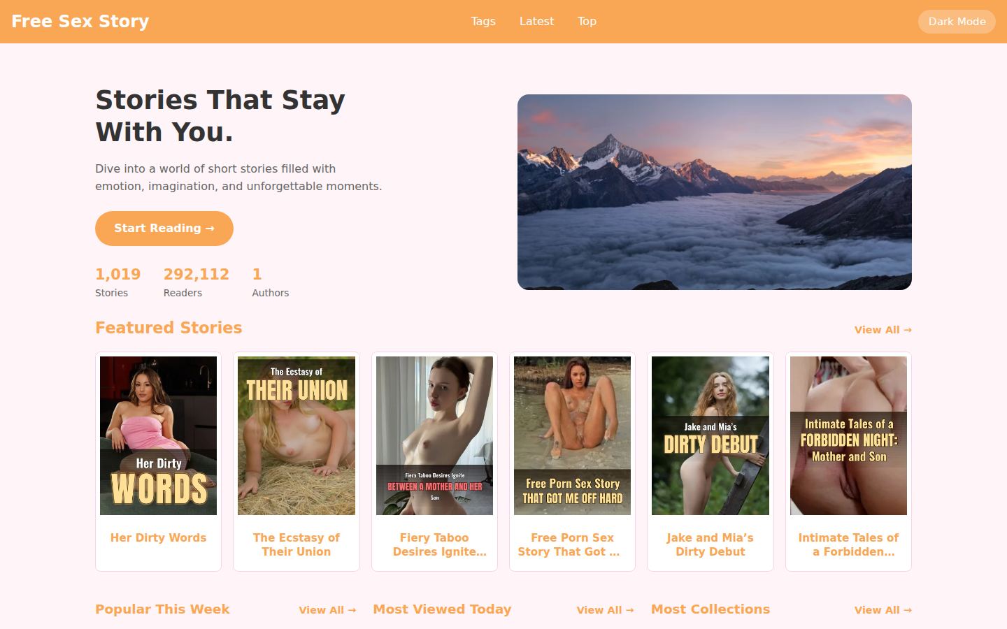 Free Sex Story — PC homepage preview