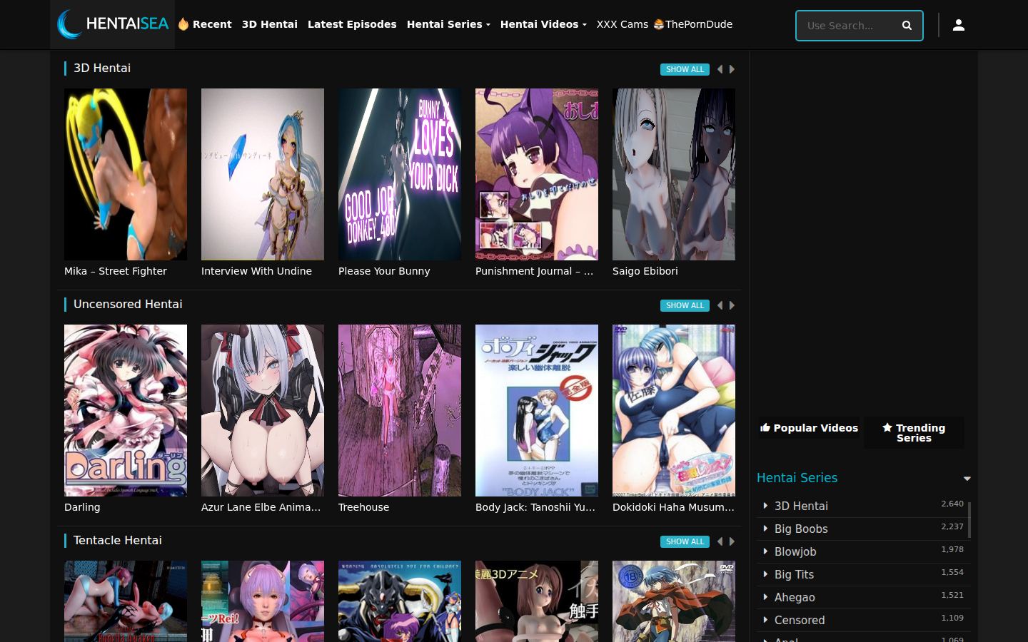 HentaiSea — PC homepage preview