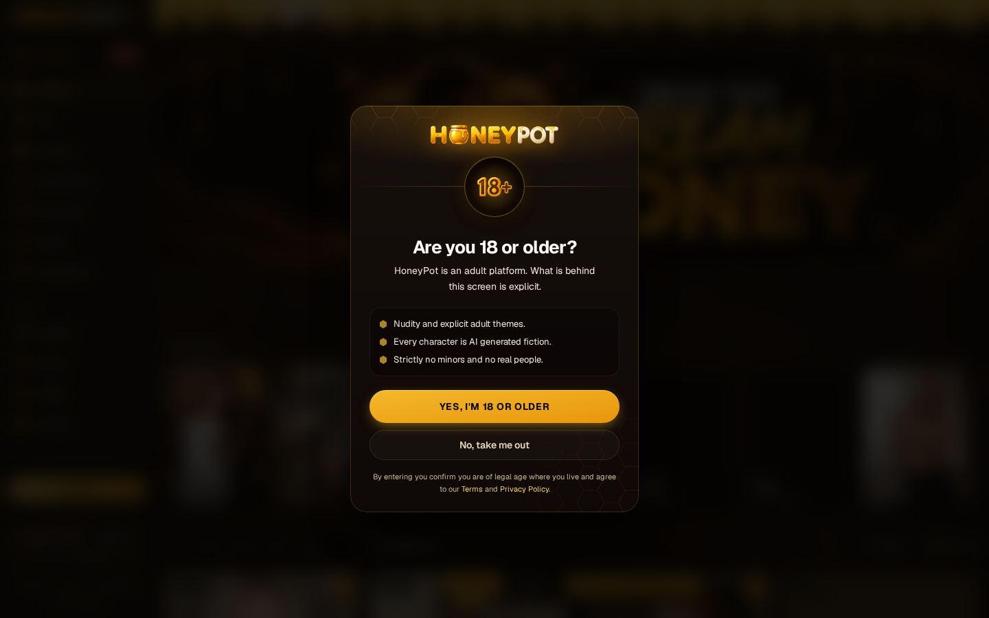 HoneyPot — PC homepage preview