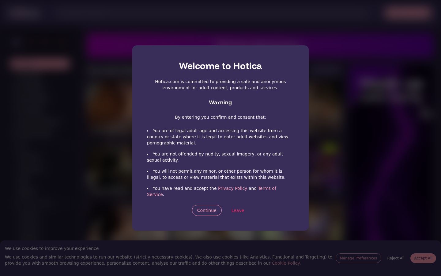 Hotica — PC homepage preview