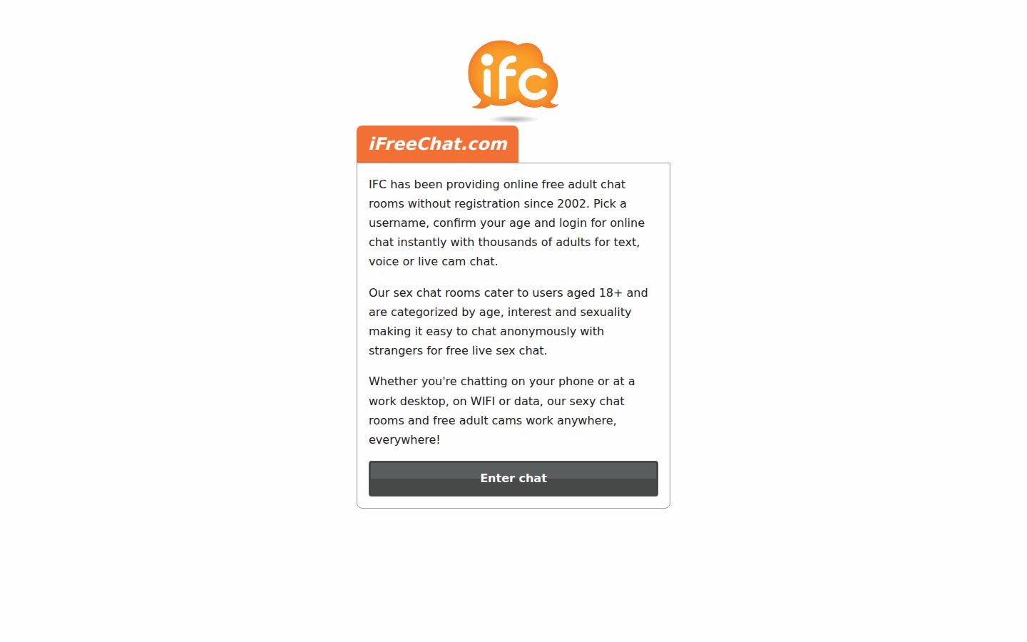 iFreeChat — PC homepage preview