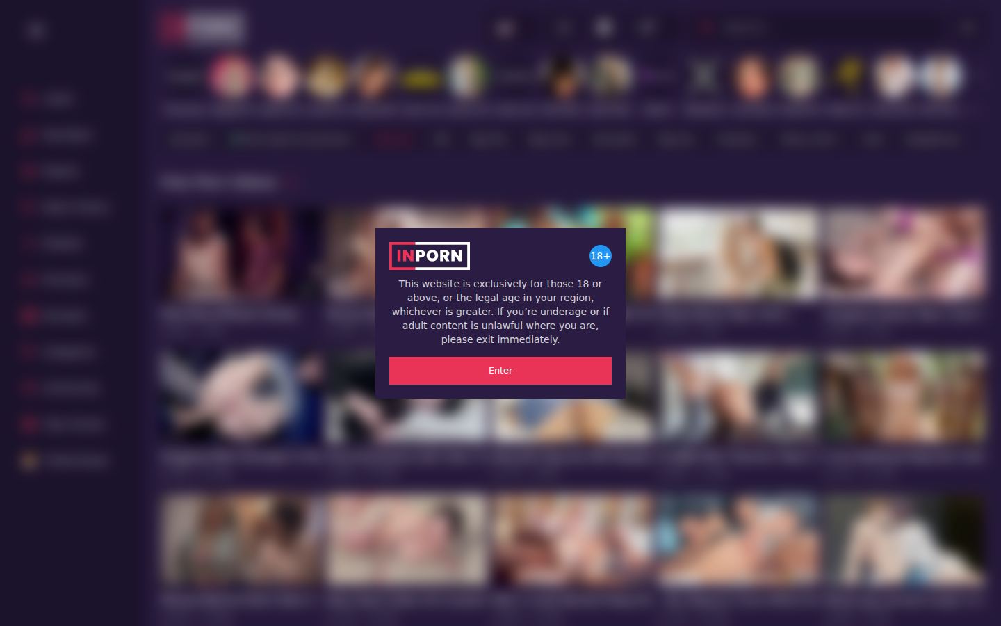 InPorn — PC homepage preview