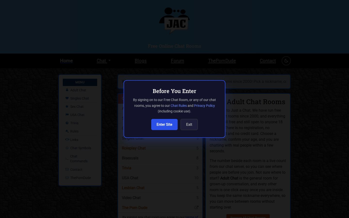Just a Chat — PC homepage preview