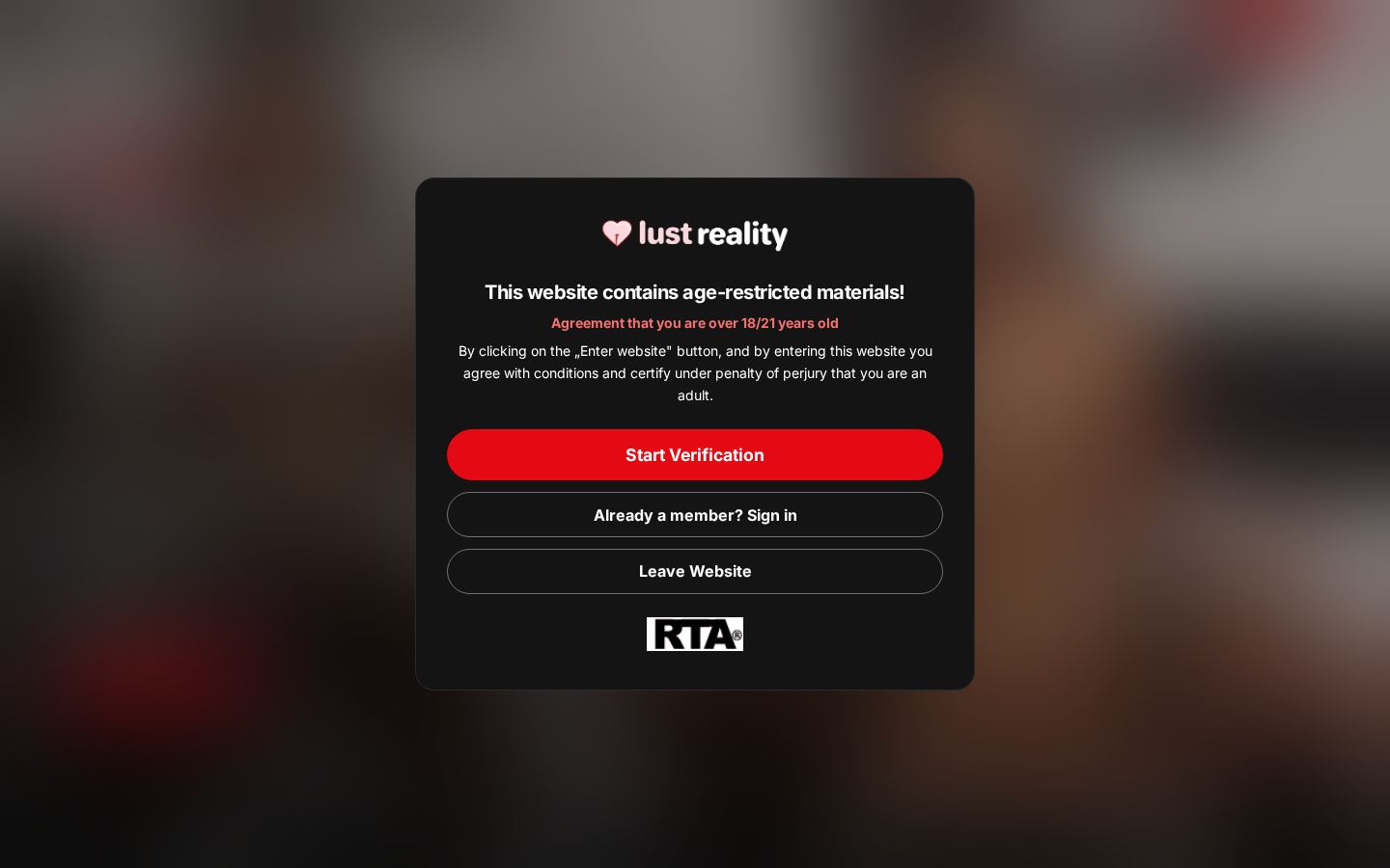 LustReality — PC homepage preview