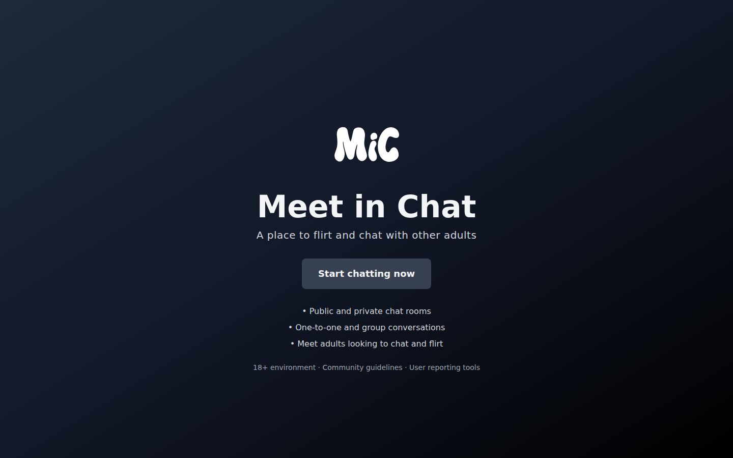 Meet In Chat — PC homepage preview