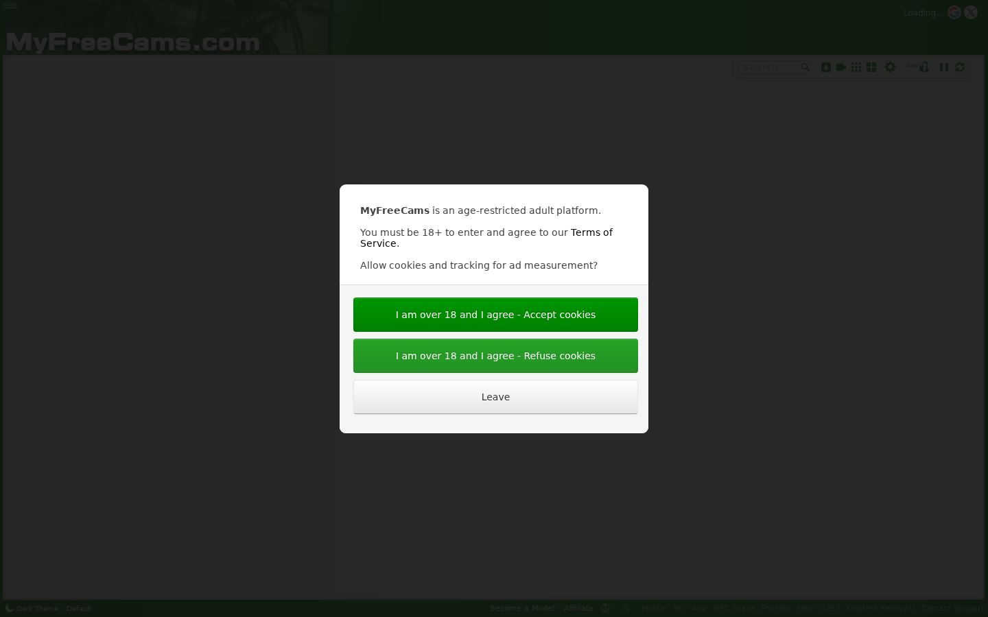 MyFreeCams — PC homepage preview