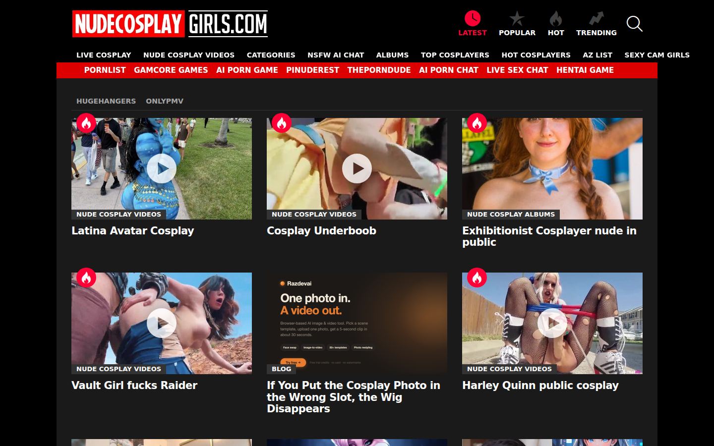 NudeCosplayGirls — PC homepage preview