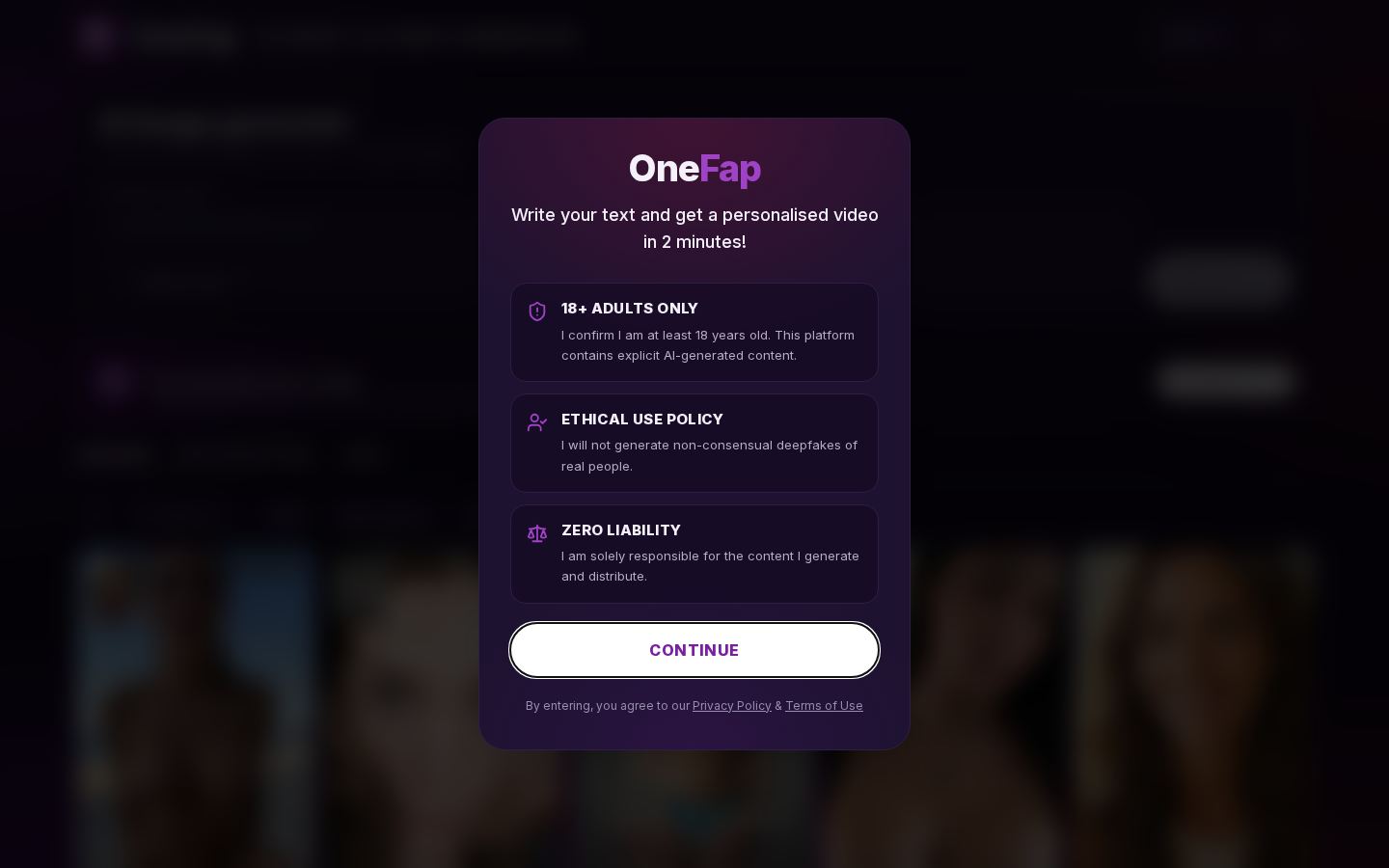 OneFap AI — PC homepage preview