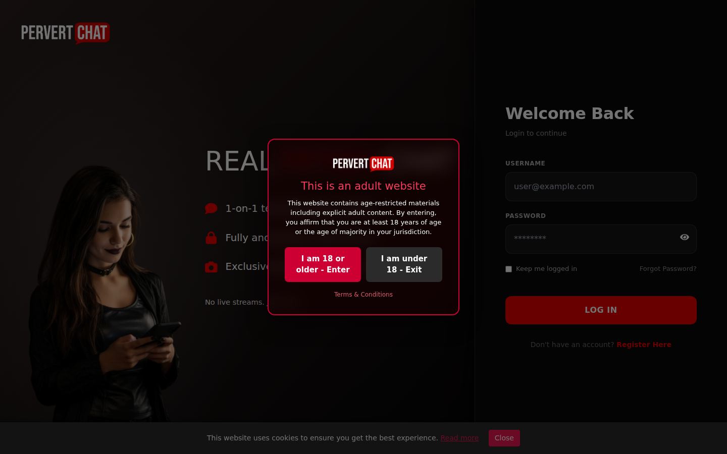PervertChat — PC homepage preview