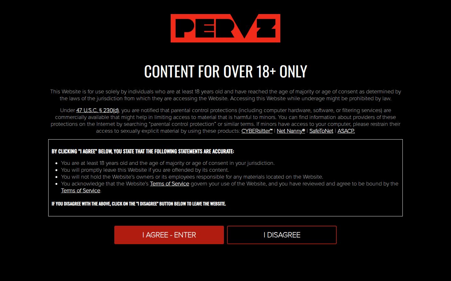 Pervz — PC homepage preview