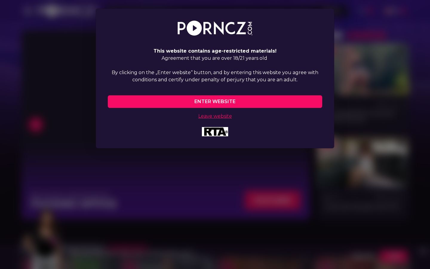 PornCZ — PC homepage preview