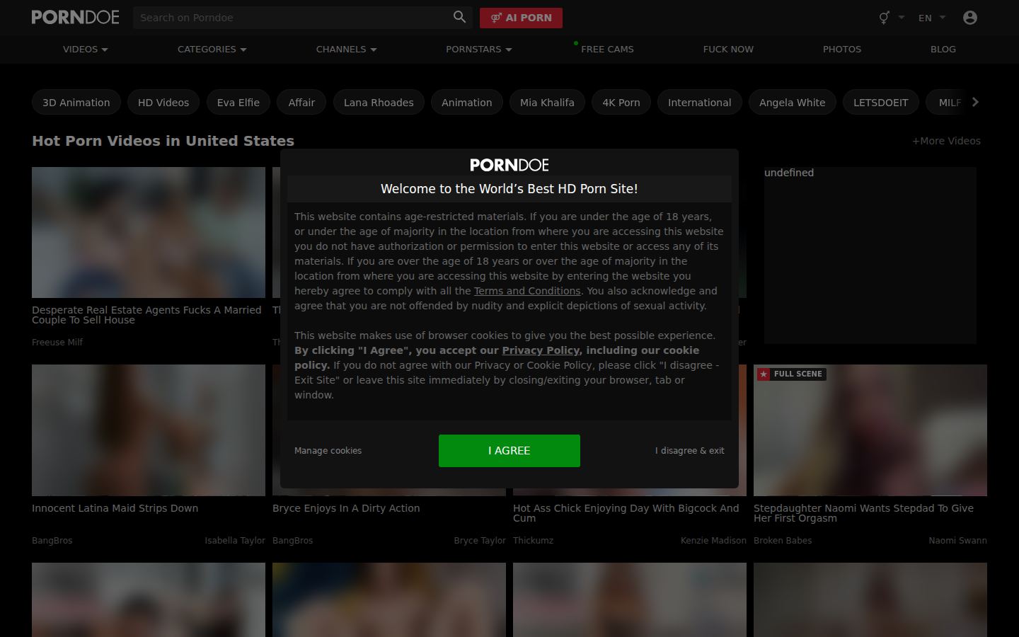 PornDoe — PC homepage preview