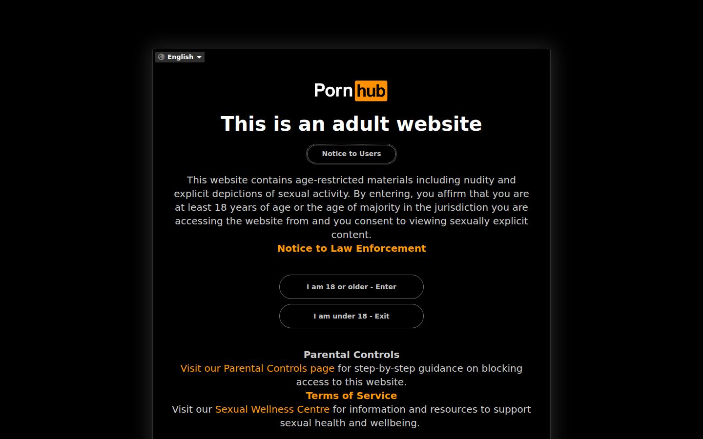 Pornhub — PC homepage preview