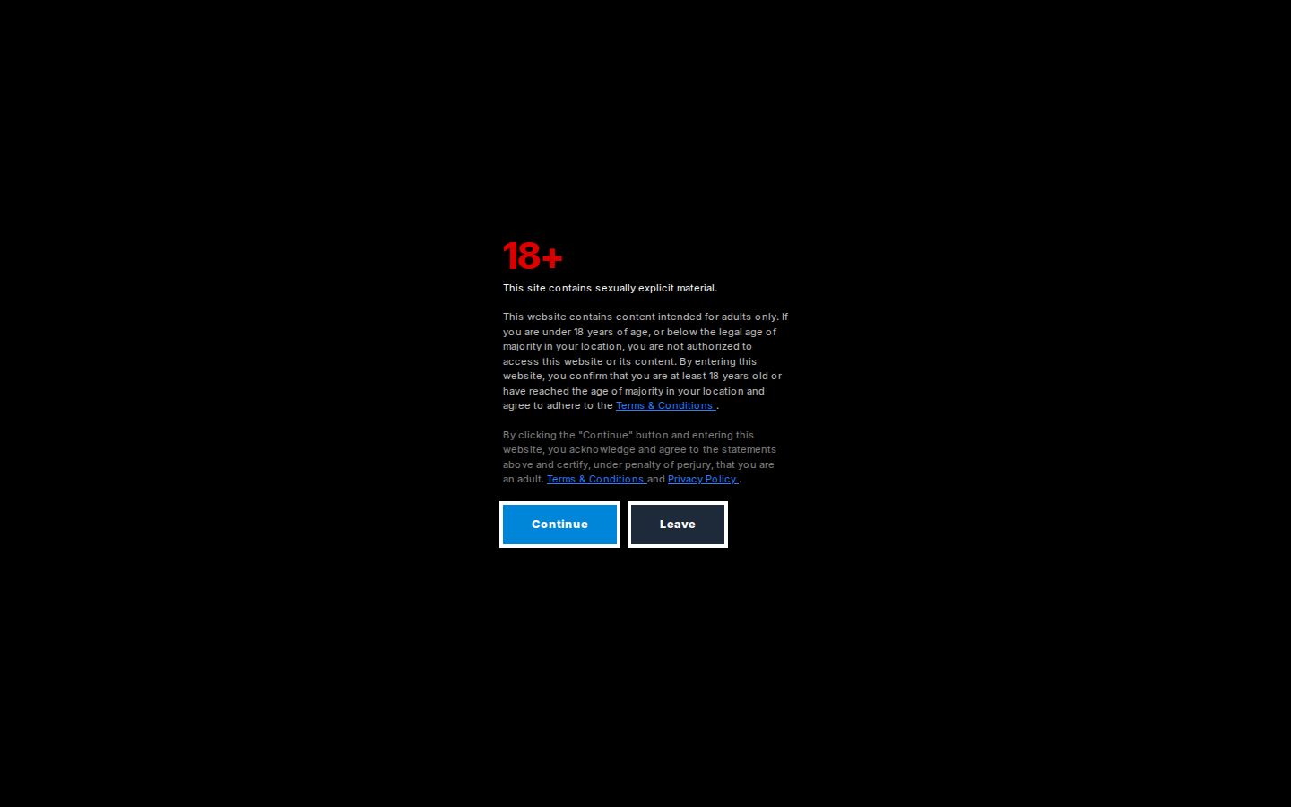 Porn+ — PC homepage preview