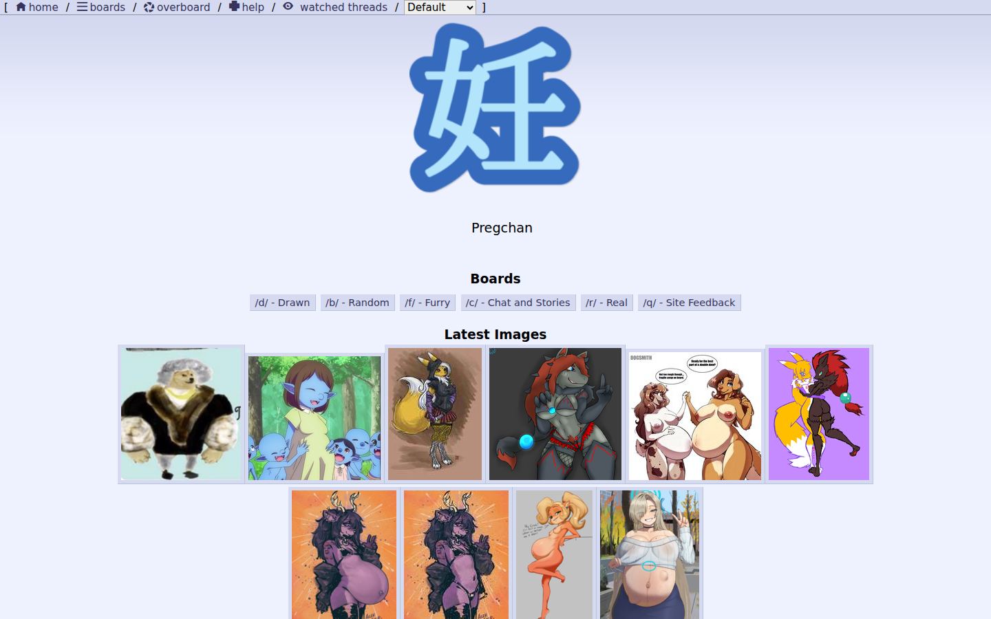 PregChan — PC homepage preview