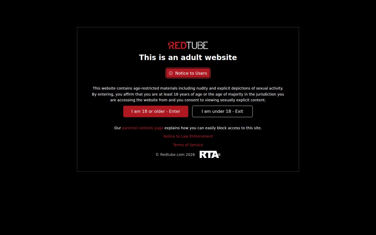 RedTube — PC homepage preview