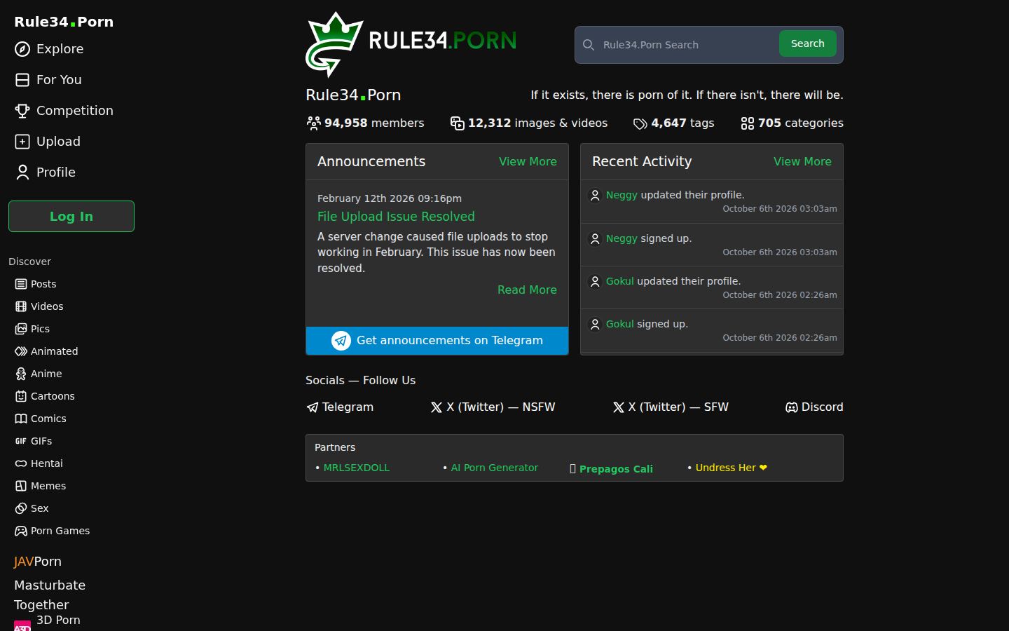 Rule34.porn — PC homepage preview