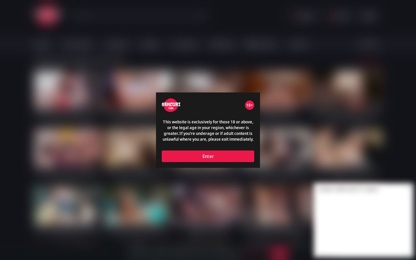Senzuri Tube — PC homepage preview