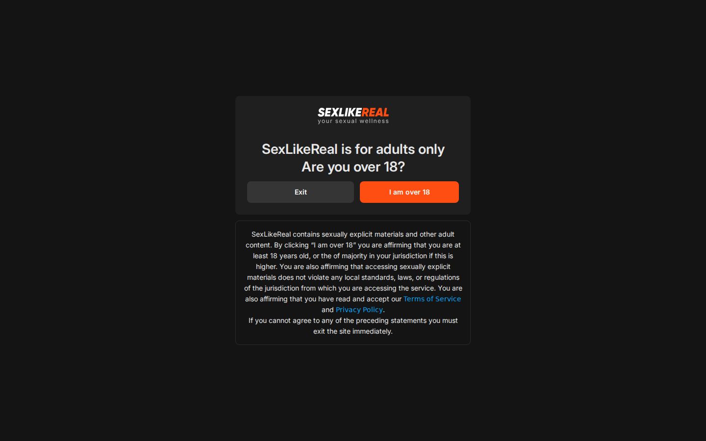 SexLikeReal — PC homepage preview