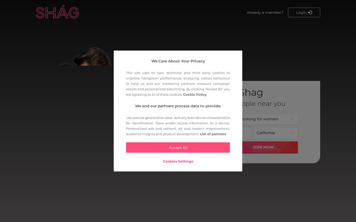 Shag.co.uk — PC homepage preview