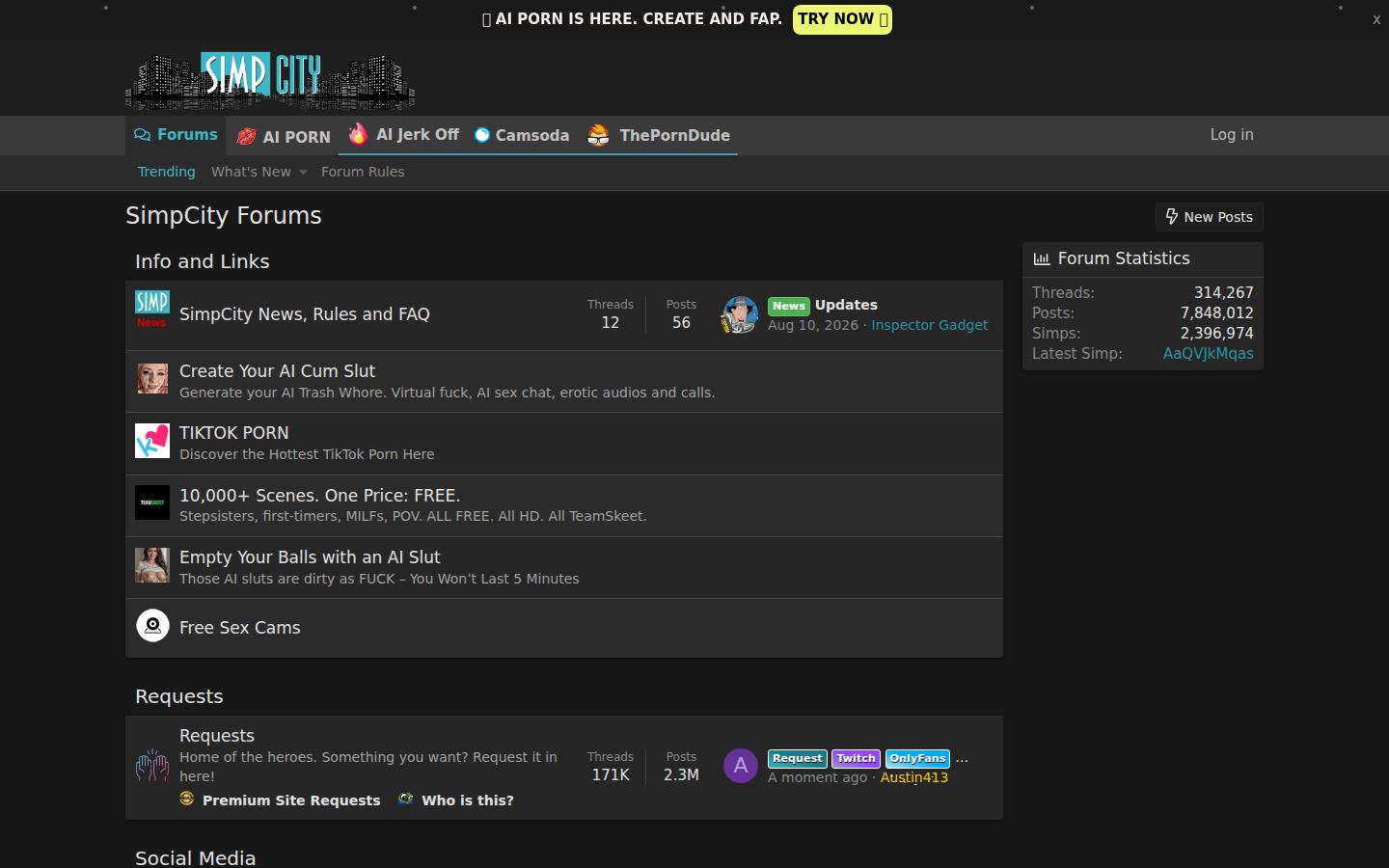 SimpCity Forums — PC homepage preview
