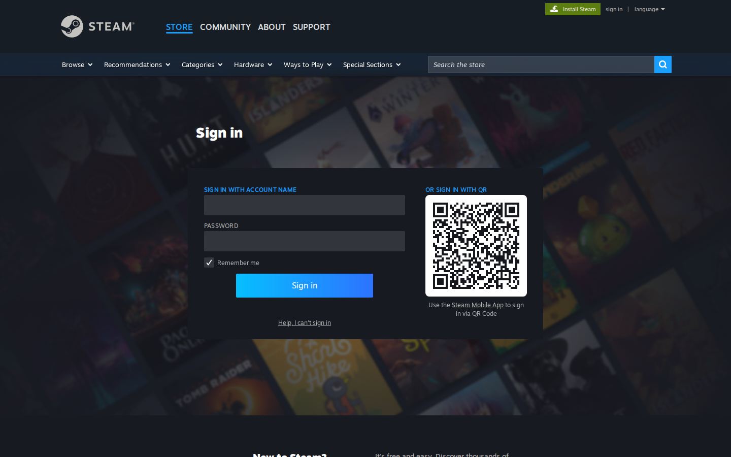 Sin VR — PC homepage preview