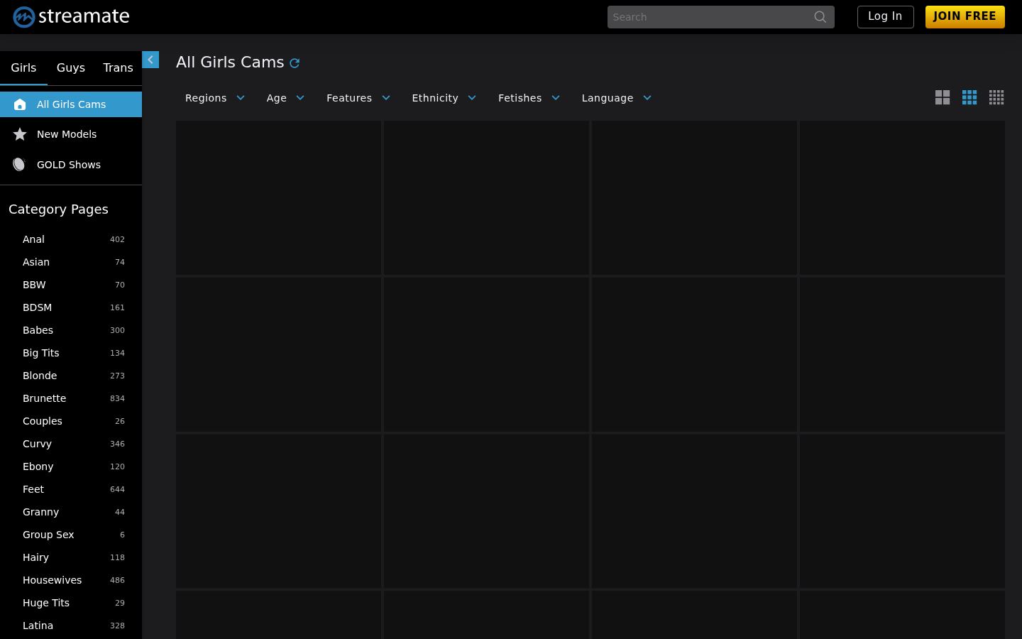 Streamate — PC homepage preview