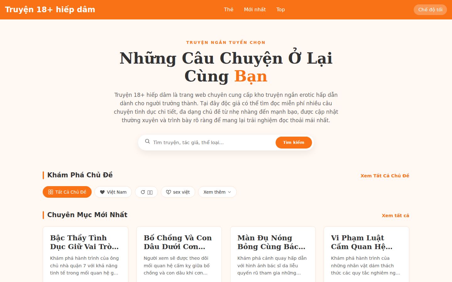 Truyện 18+ hiếp dâm — PC homepage preview