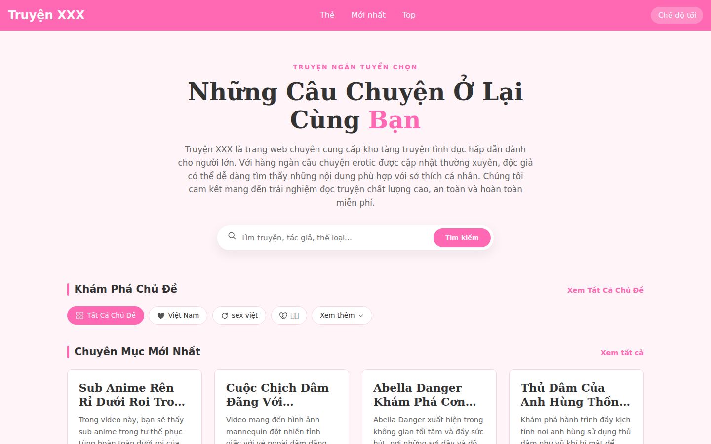Truyện XXX — PC homepage preview