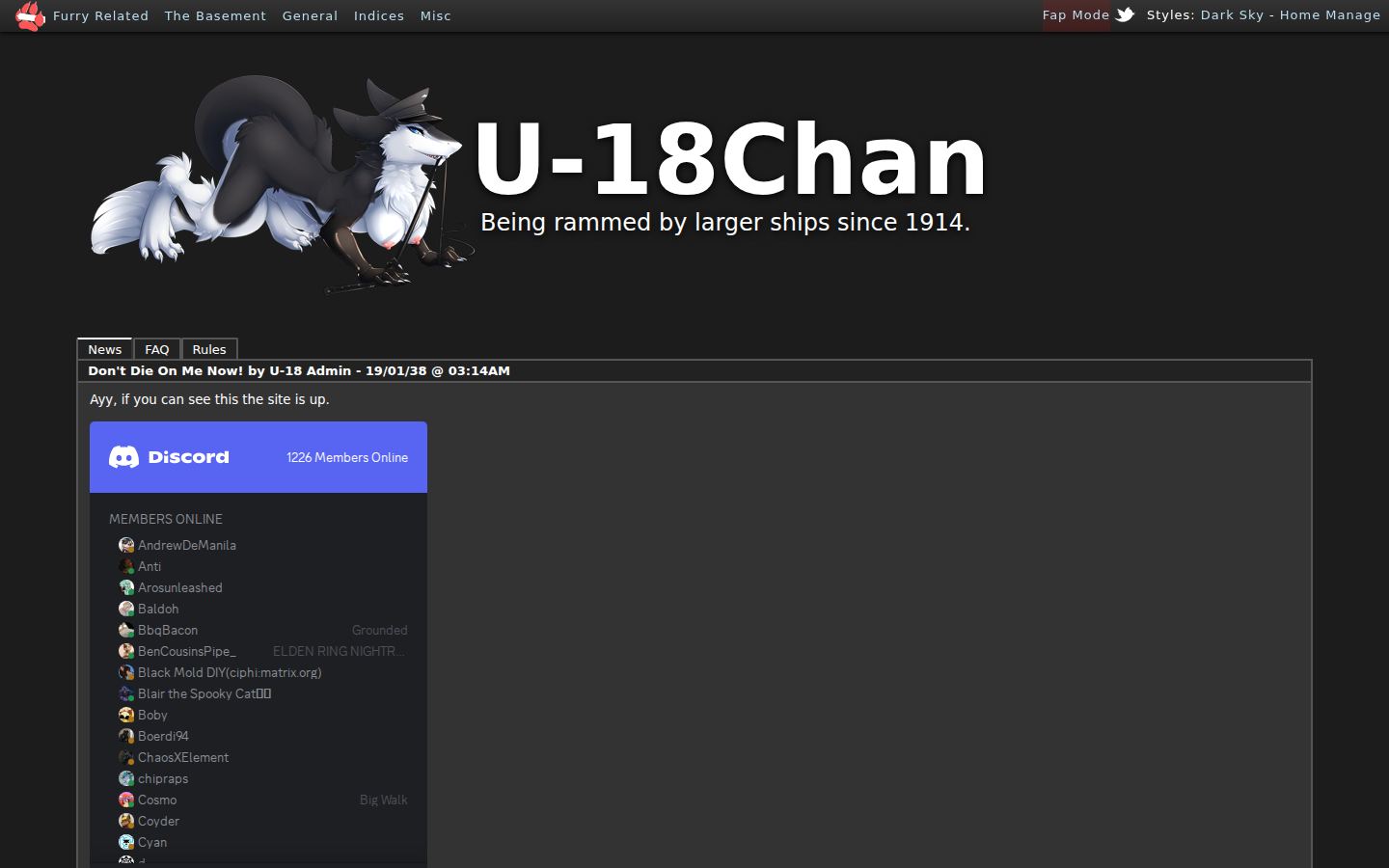 U18Chan — PC homepage preview