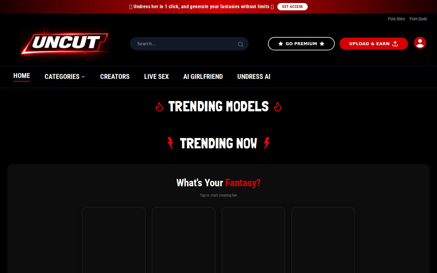 Uncut-X — PC homepage preview